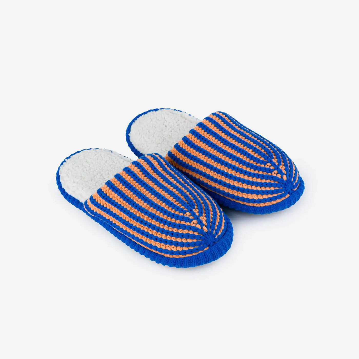 Rib Slide Slippers - Peach Cobalt