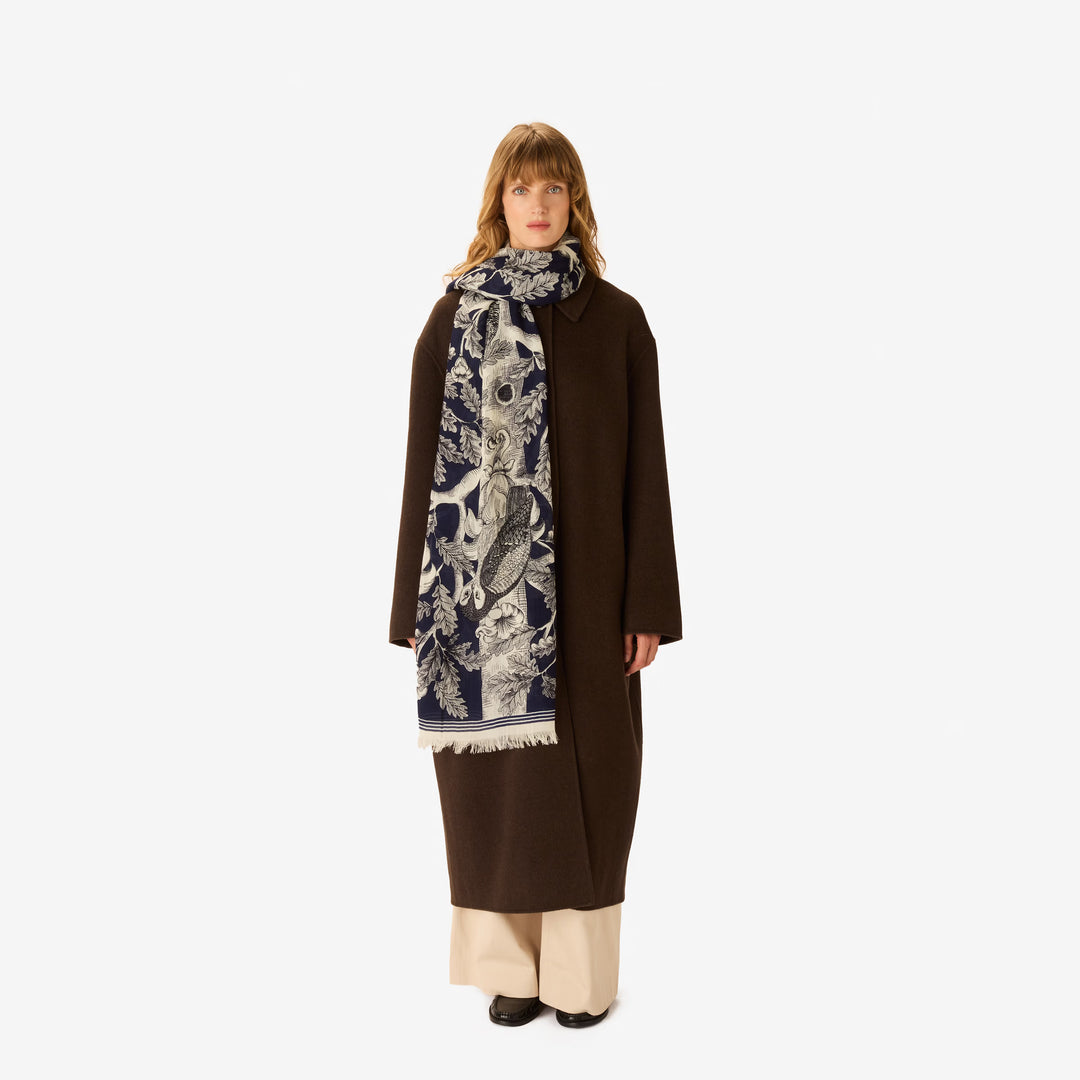Scarf 100 - Navy Tree