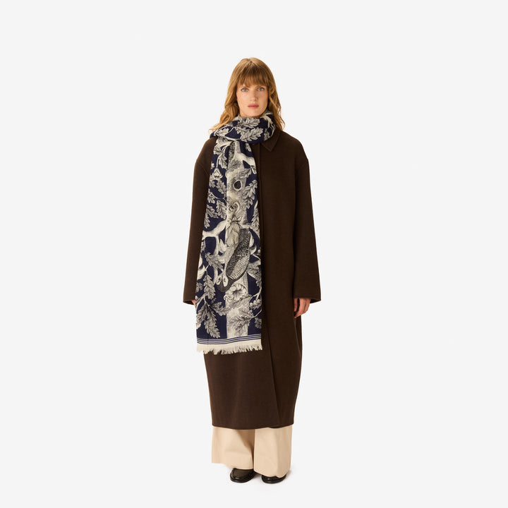 Scarf 100 - Navy Tree