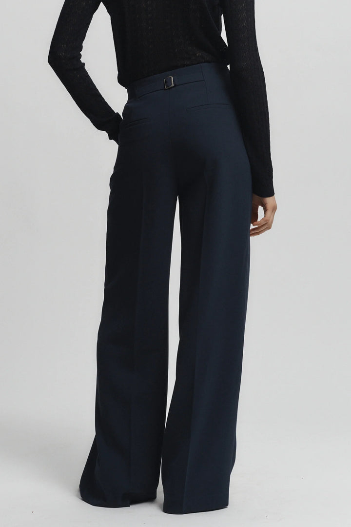 Rhodes Wideleg Pant - Navy Crepe