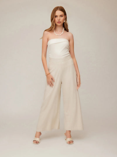 Vivienne Wide-Leg Pants - Oatmeal