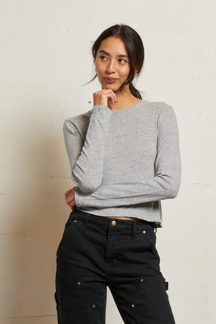 Jamie Recycled Cotton Crew - Heather Grey