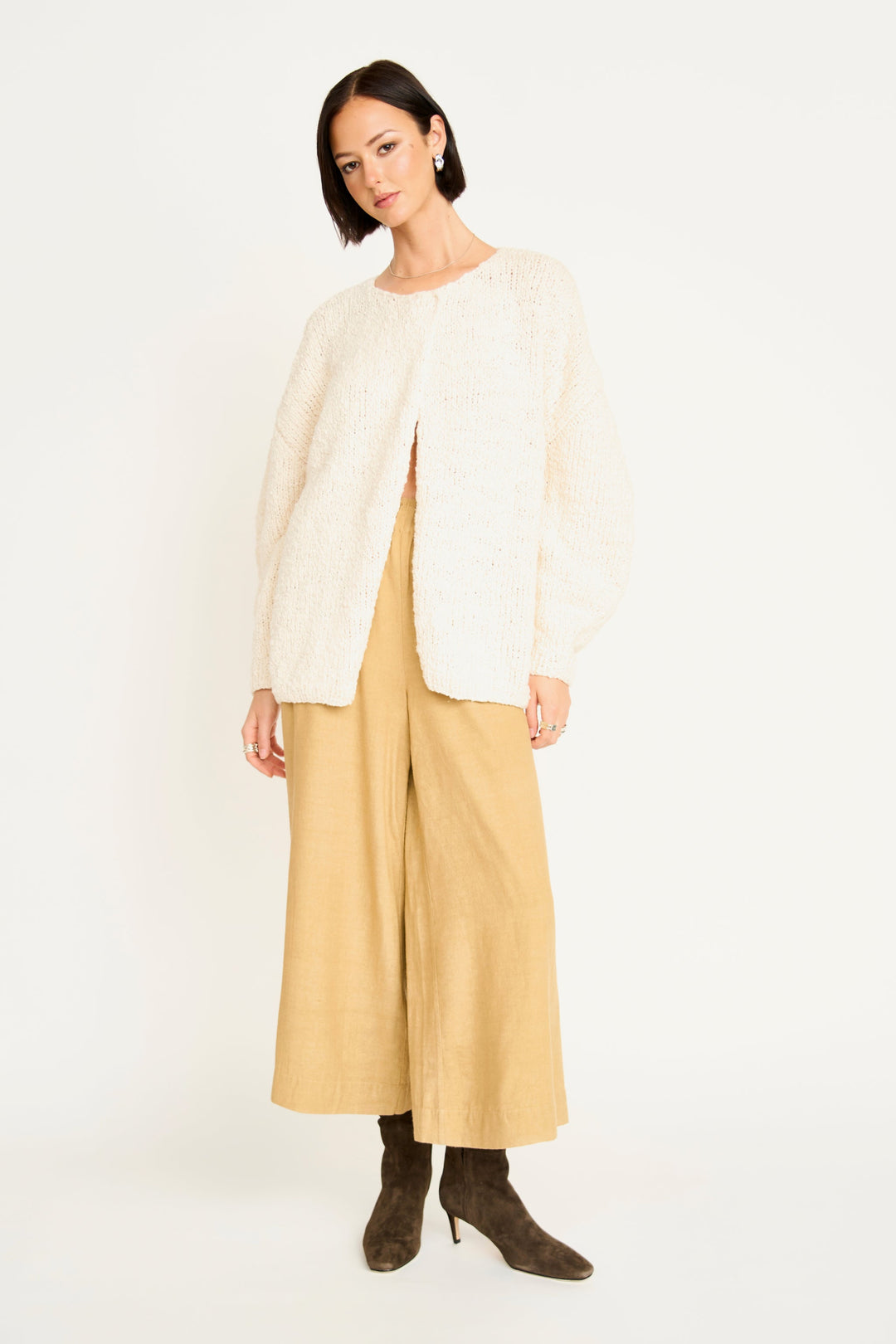 Cusco Cardigan - Cream Flame