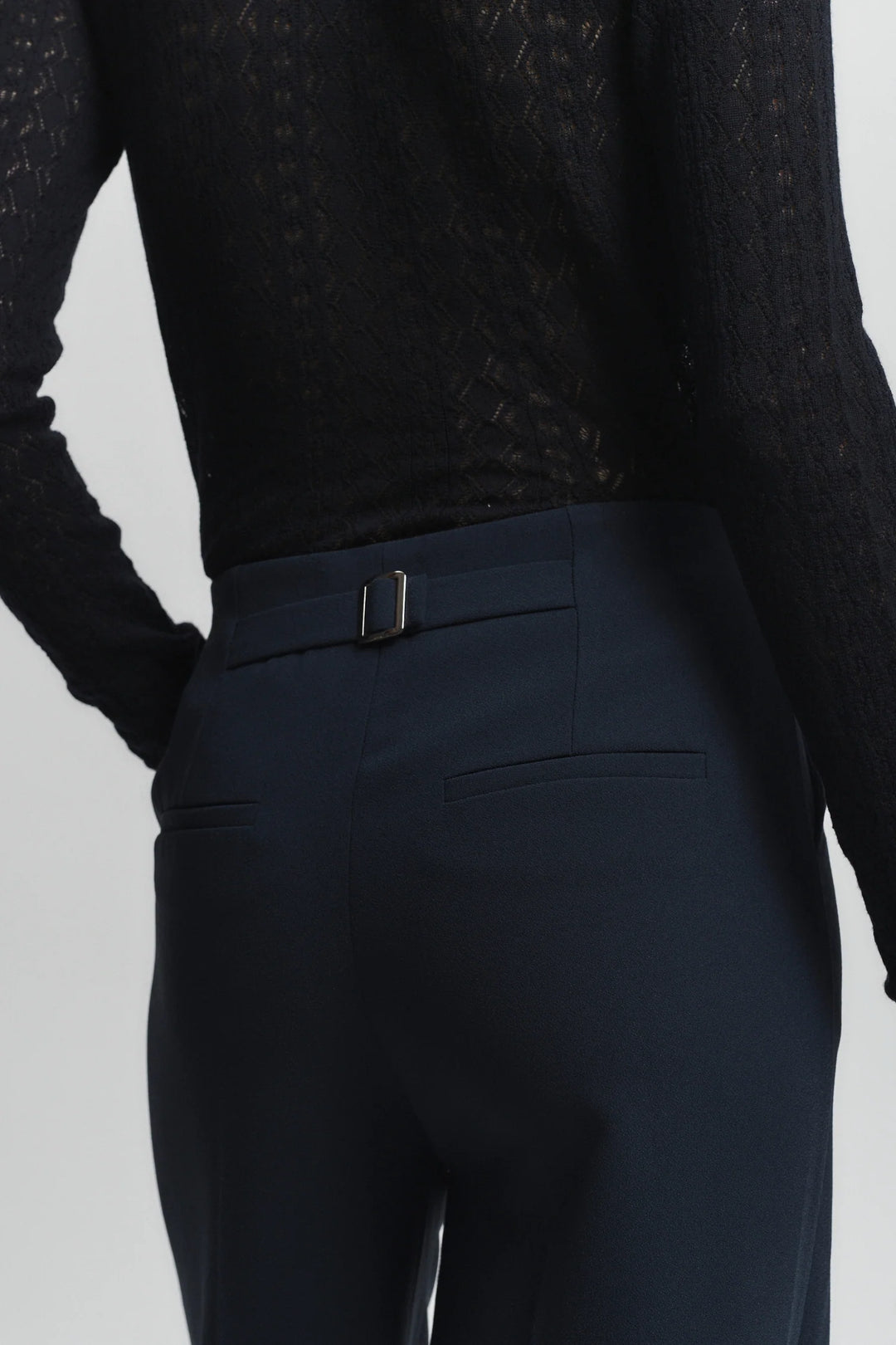 Rhodes Wideleg Pant - Navy Crepe