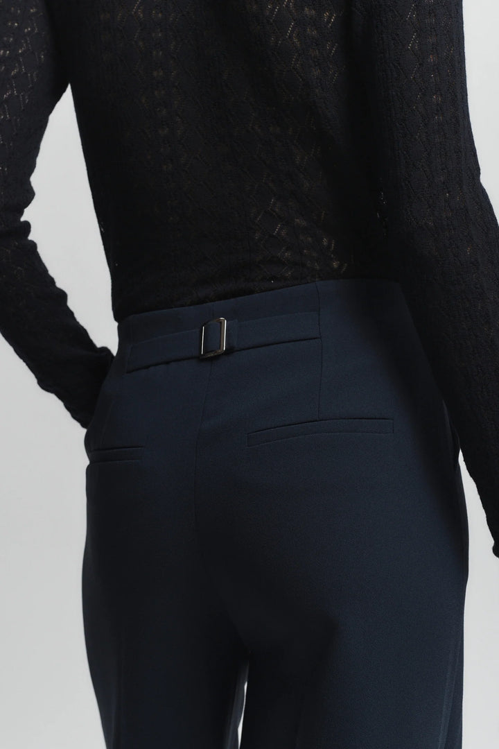 Rhodes Wideleg Pant - Navy Crepe