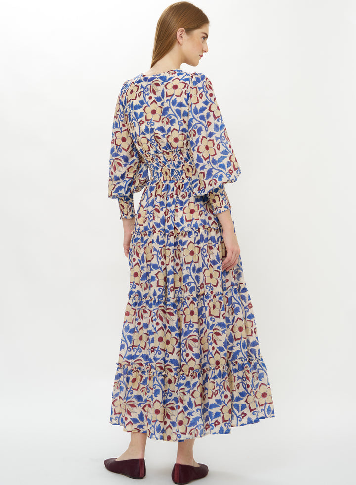 Smocked Waist Midi - Kildare Blue