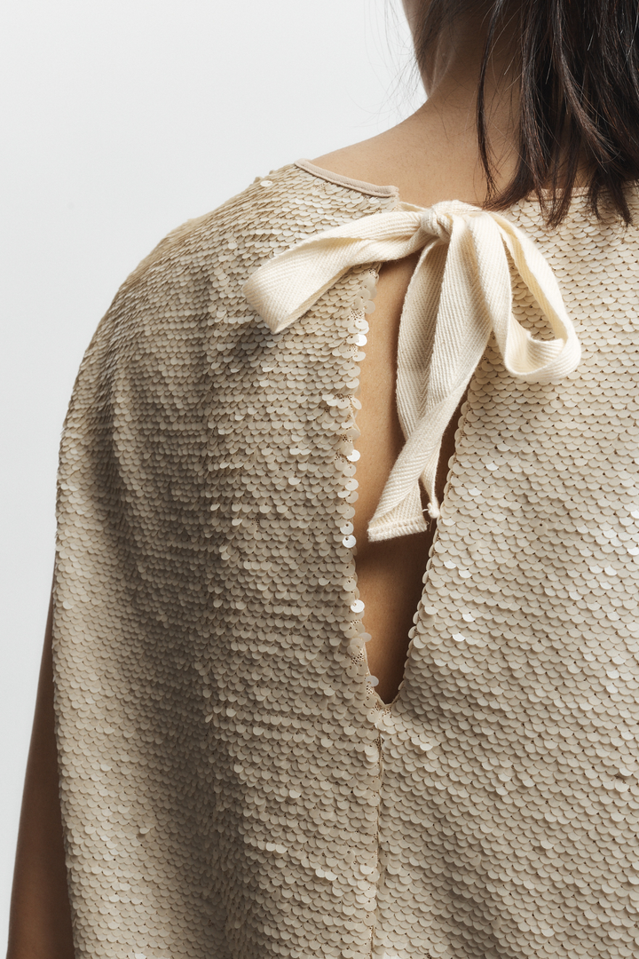 Bowen Sequin Muscle Tank - Pearl