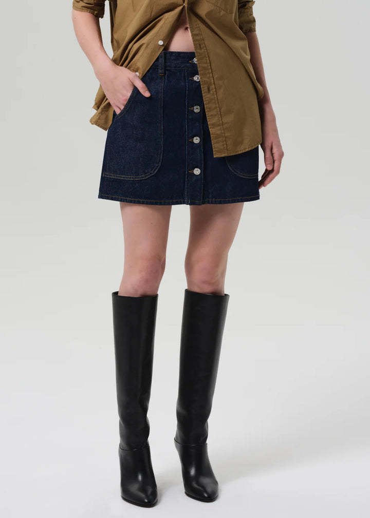 Curved Pocket Mini Skirt - Amherst