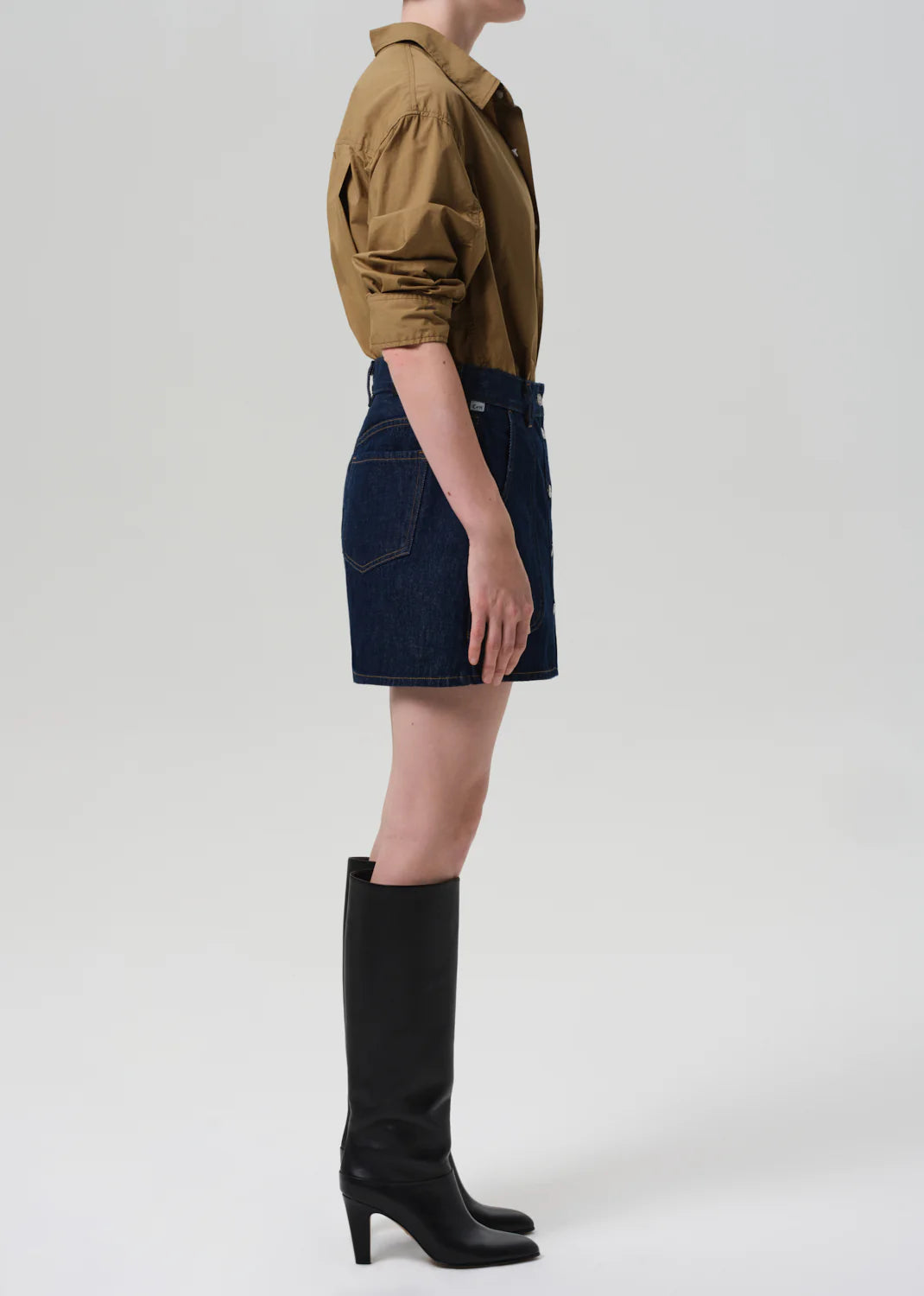 Curved Pocket Mini Skirt - Amherst