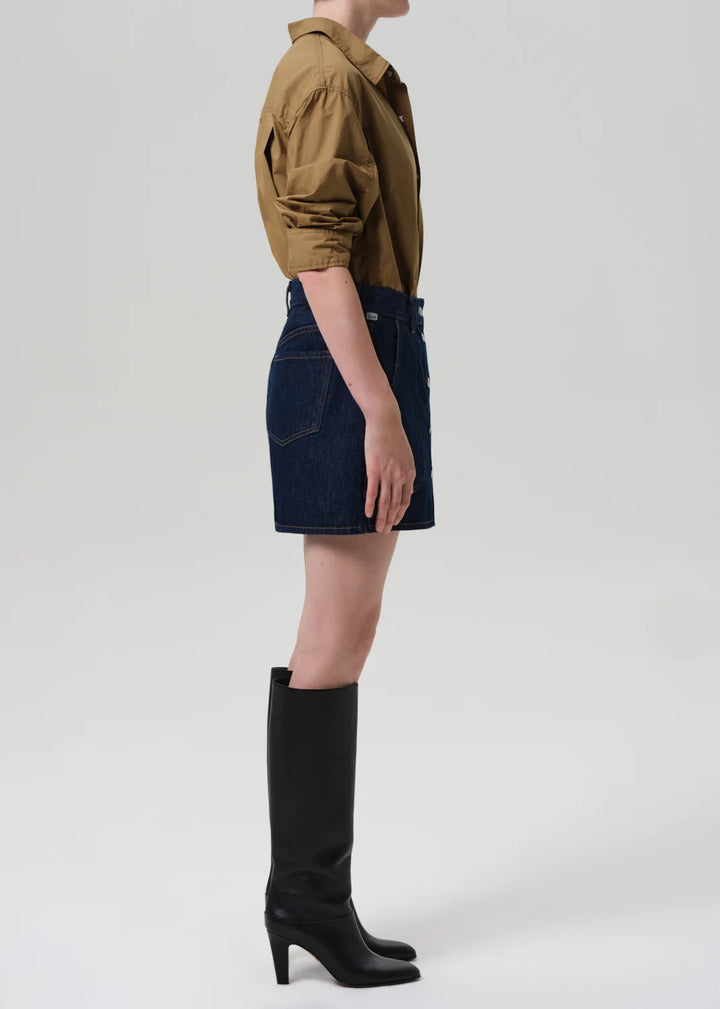 Curved Pocket Mini Skirt - Amherst