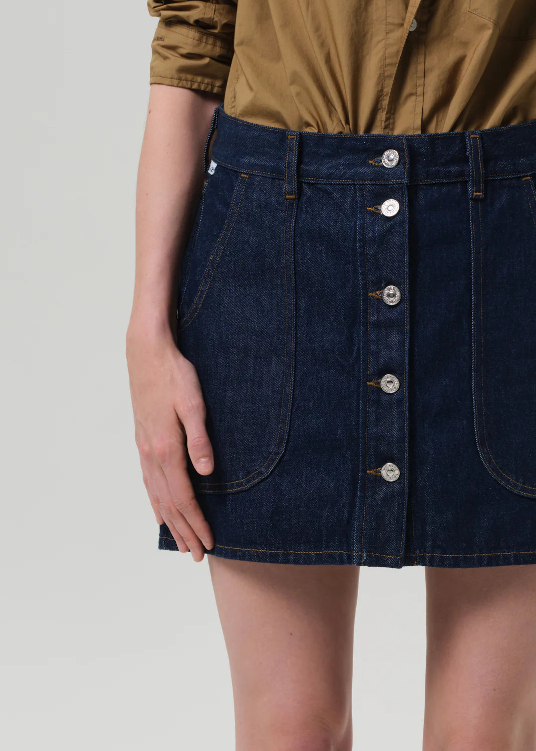 Curved Pocket Mini Skirt - Amherst