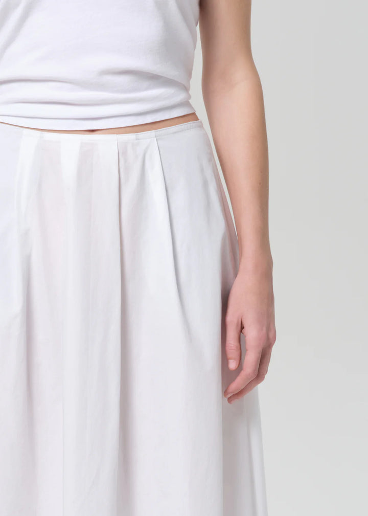 Emi Poplin Skirt - Optic White