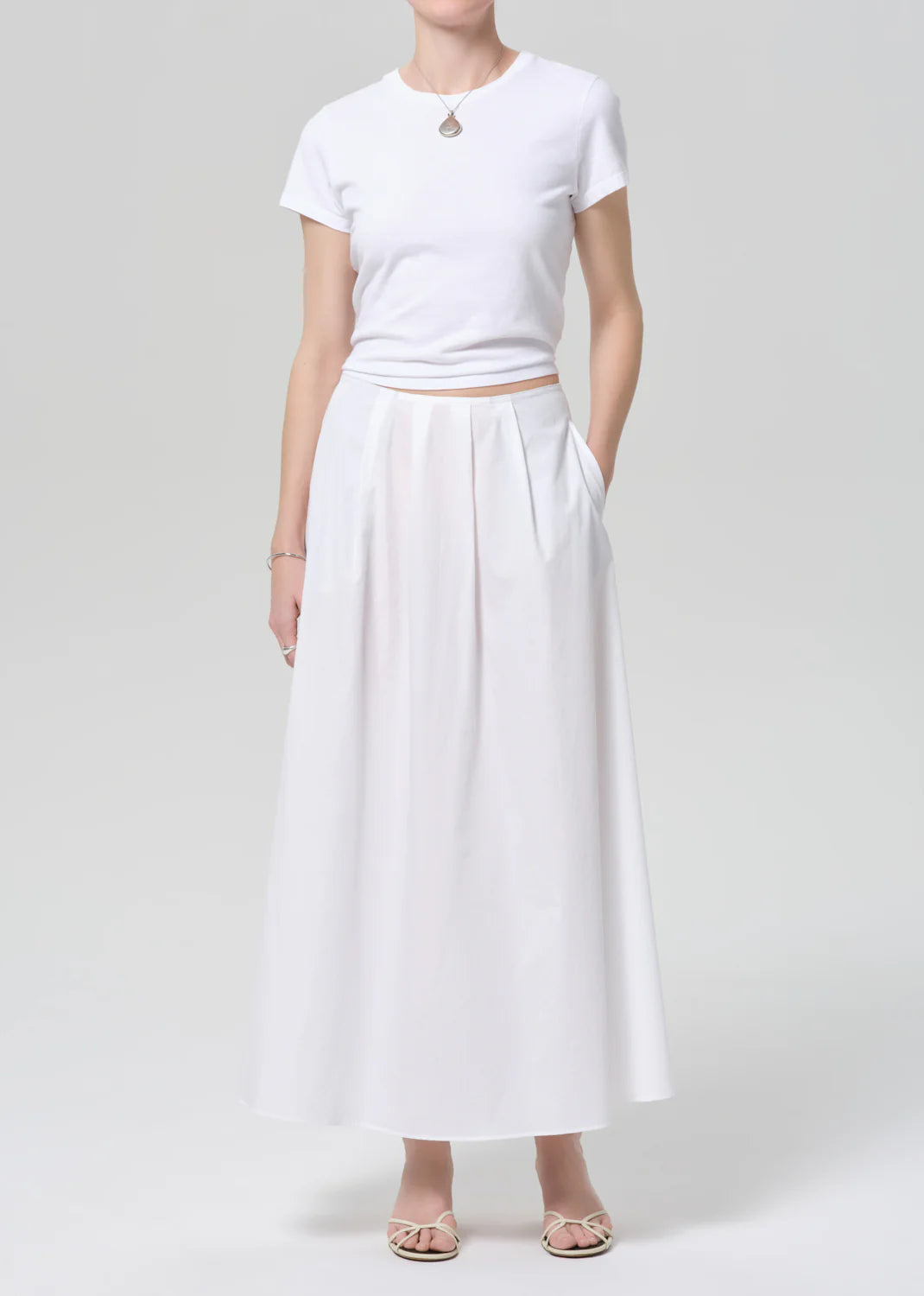 Emi Poplin Skirt - Optic White