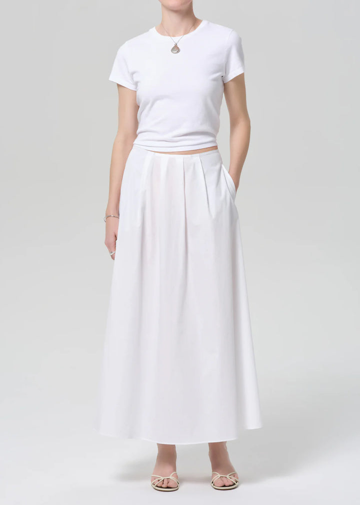 Emi Poplin Skirt - Optic White