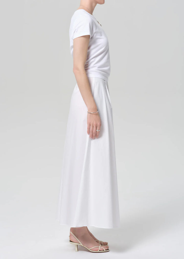 Emi Poplin Skirt - Optic White