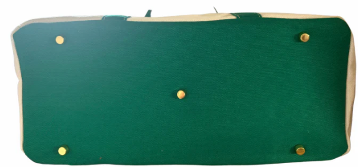 Canvas Tote Bag - Green Trim  