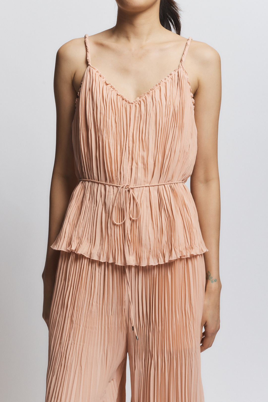 Murphy Pleated Tank Top - Peach