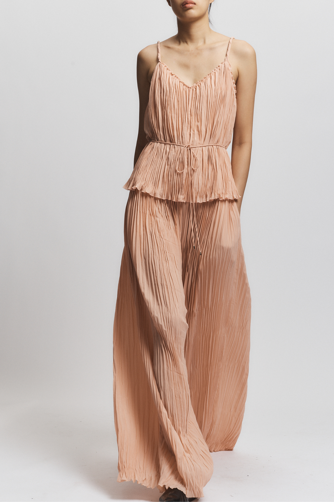 Murphy Pleated Tank Top - Peach