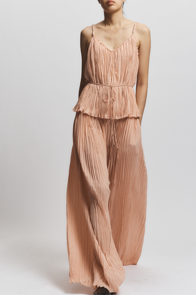 Murphy Pleated Tank Top - Peach