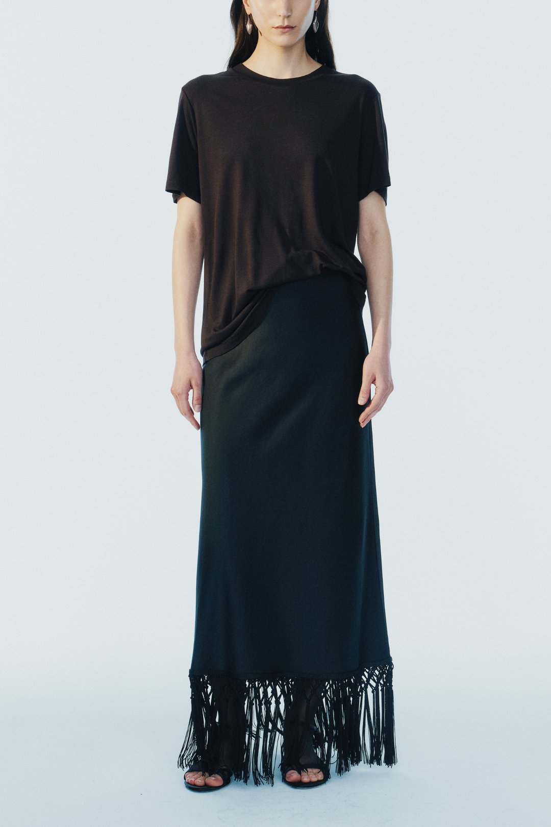 Brittlee Fringe Skirt - Black