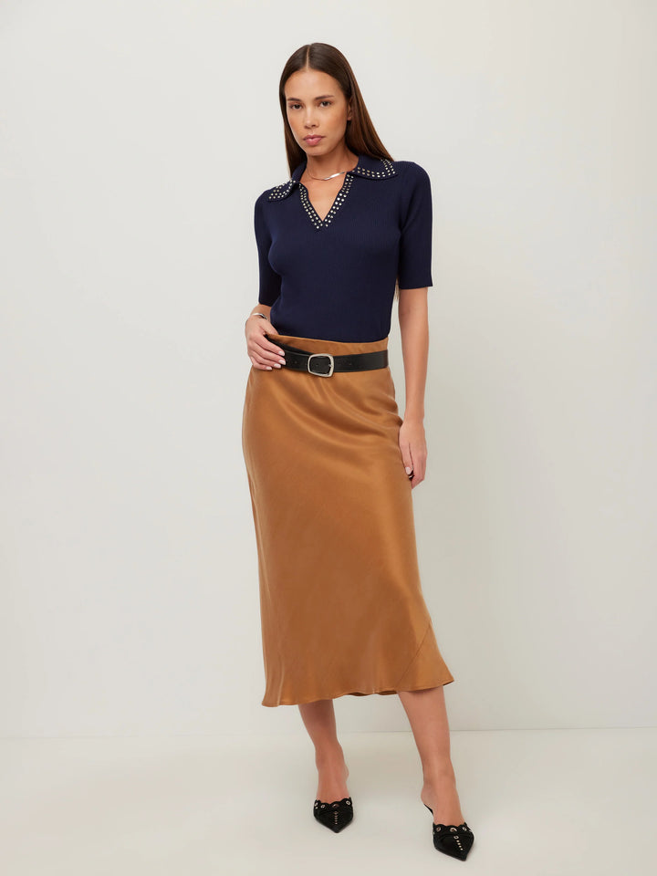 Eva Bias Ankle Skirt - Camel