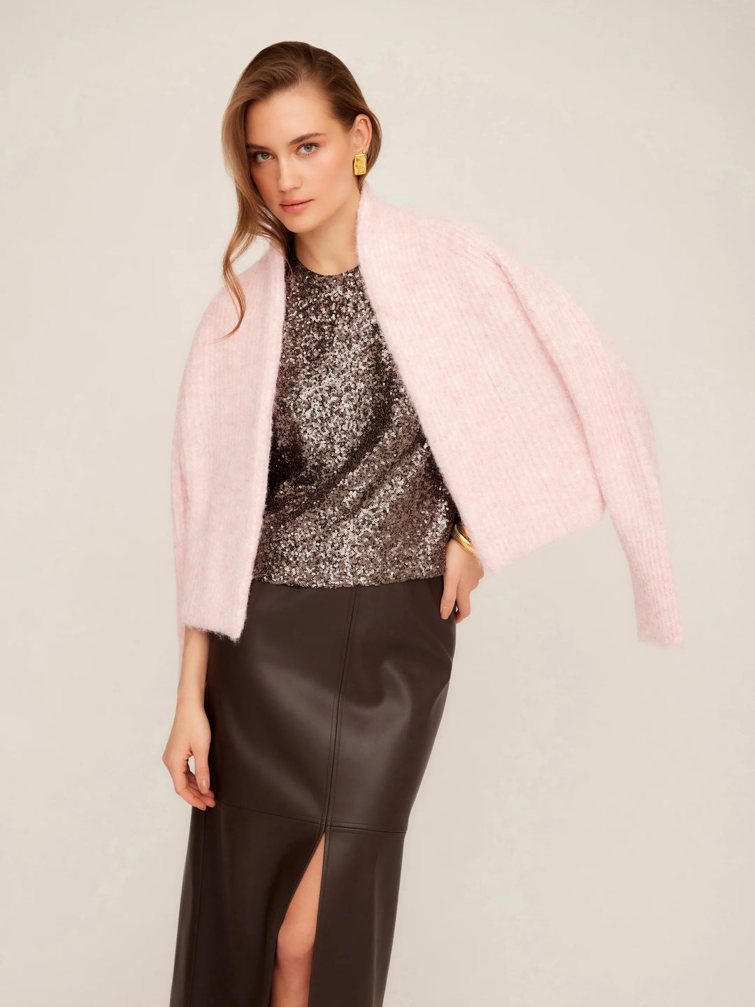 Stacey Sequin Top - Brown