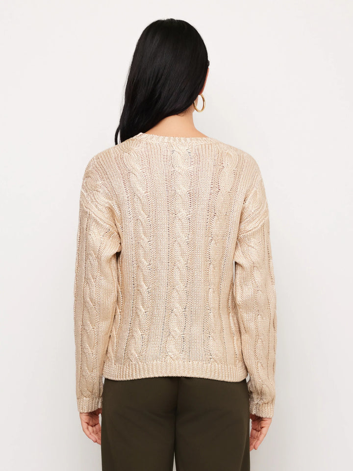 Levie Metallic Sweater - Gold
