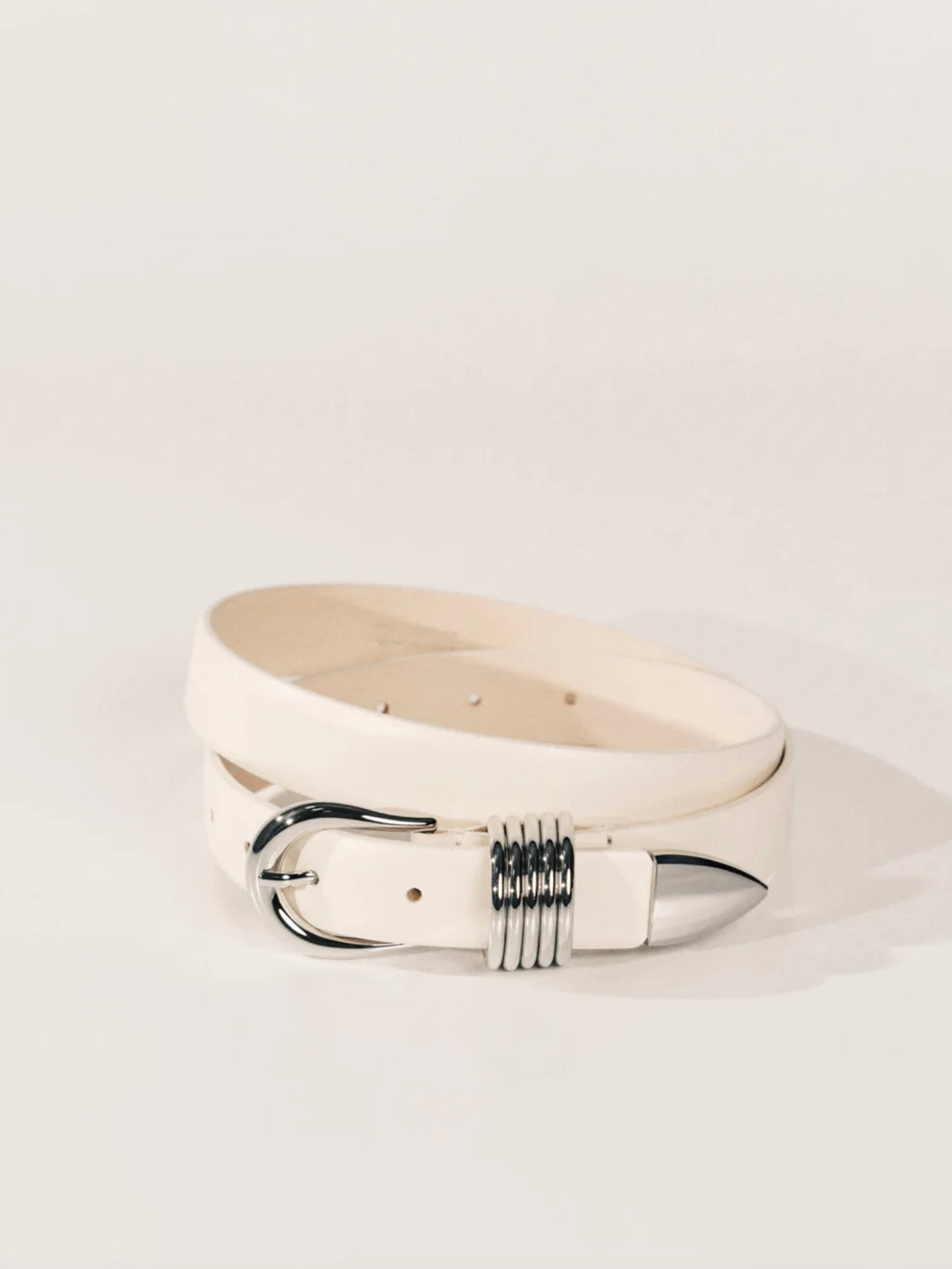 Hollyhock Leather - Ivory/Silver