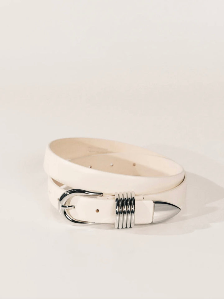 Hollyhock Leather - Ivory/Silver