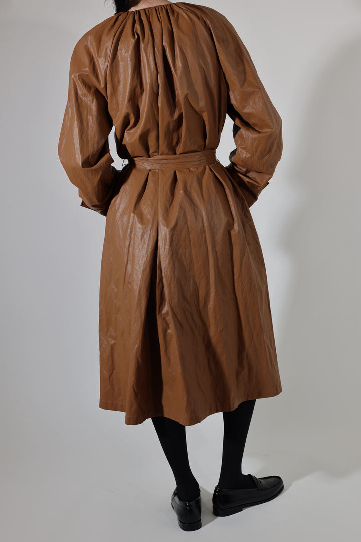 Lena Coated Twill Jacket - Cognac