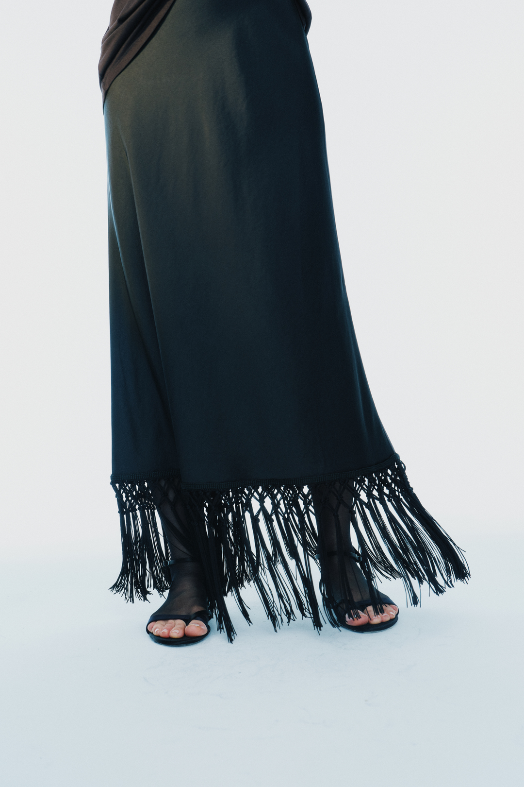 Brittlee Fringe Skirt - Black