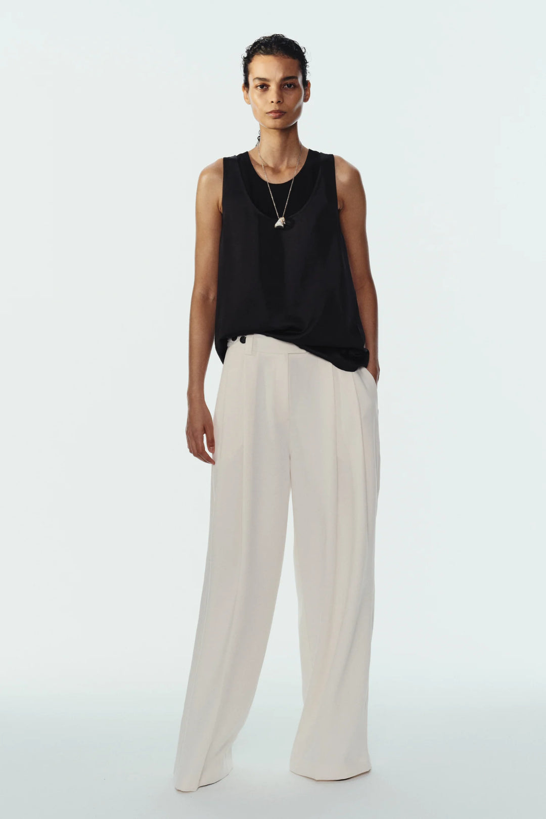 Solace Crepe Trouser - Ivory