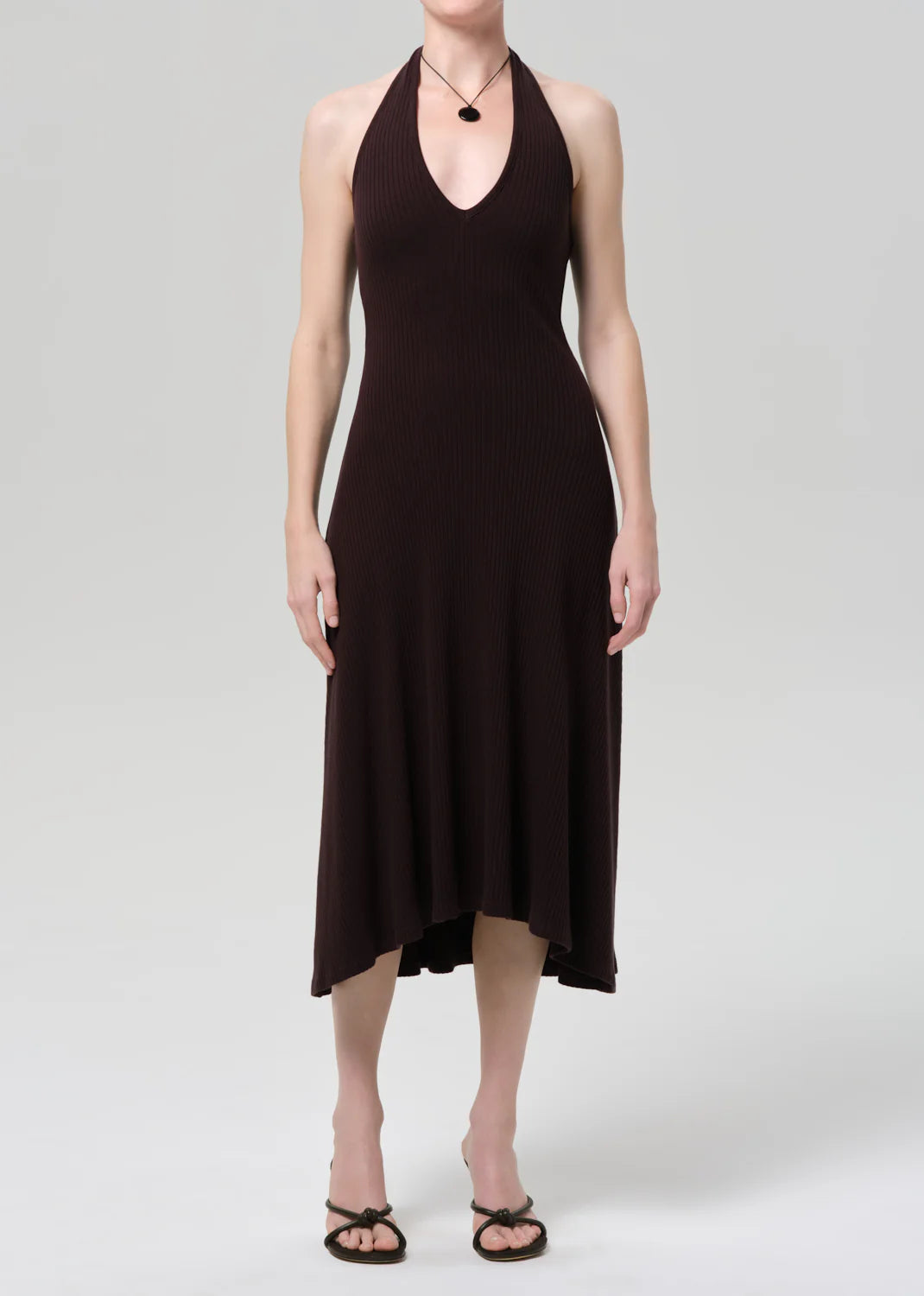 Mila Halter Dress - Chocolate