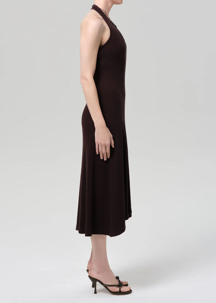 Mila Halter Dress - Chocolate