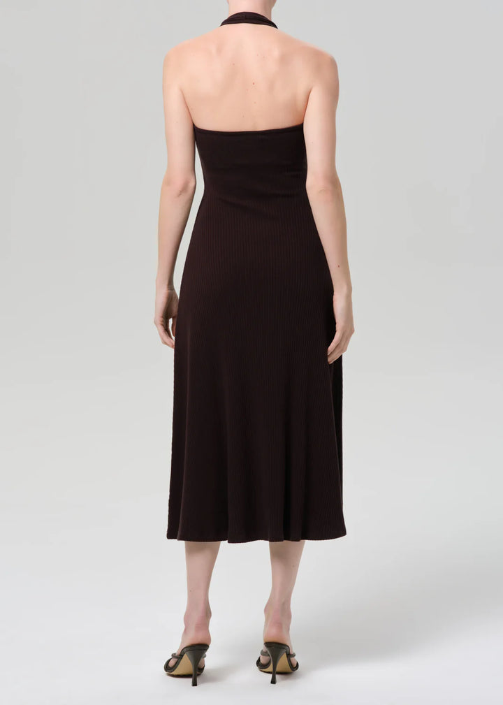 Mila Halter Dress - Chocolate