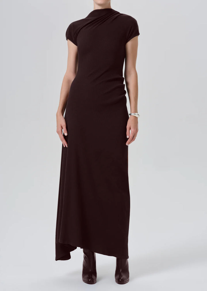 Kira Sculptural Dress - Choco
