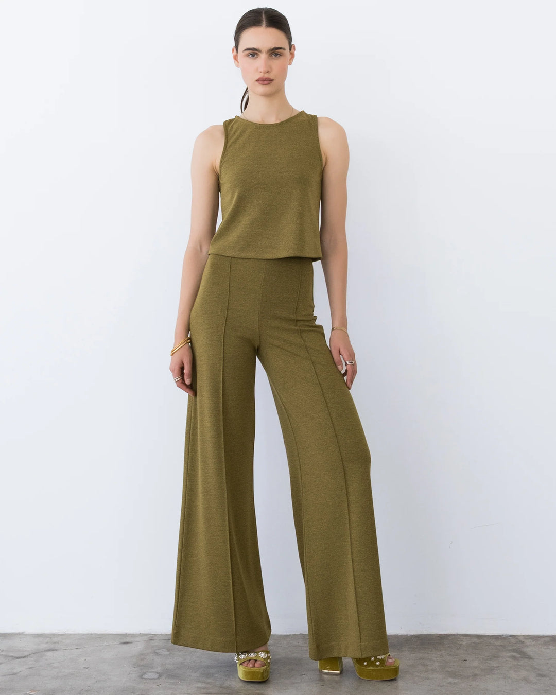 Vintage Wide Leg Pant - Chartreuse