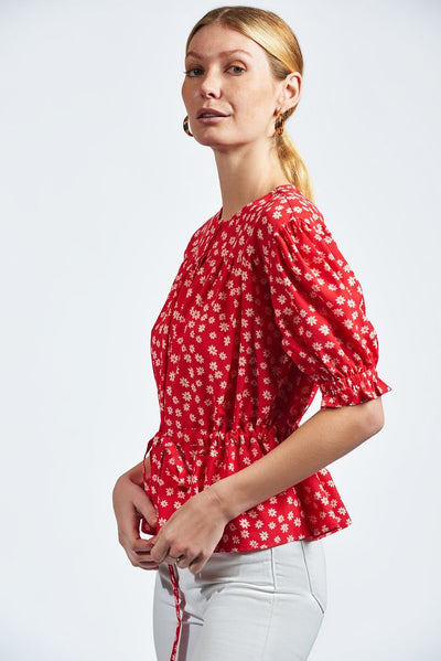 The Kayla Shirt - Red Floral