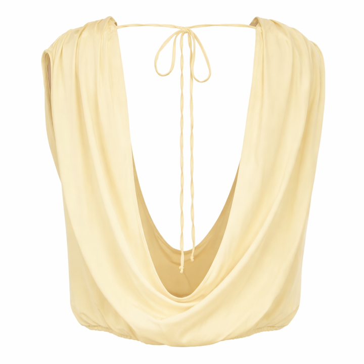 Bobi Draped Shell Top - Buttercream