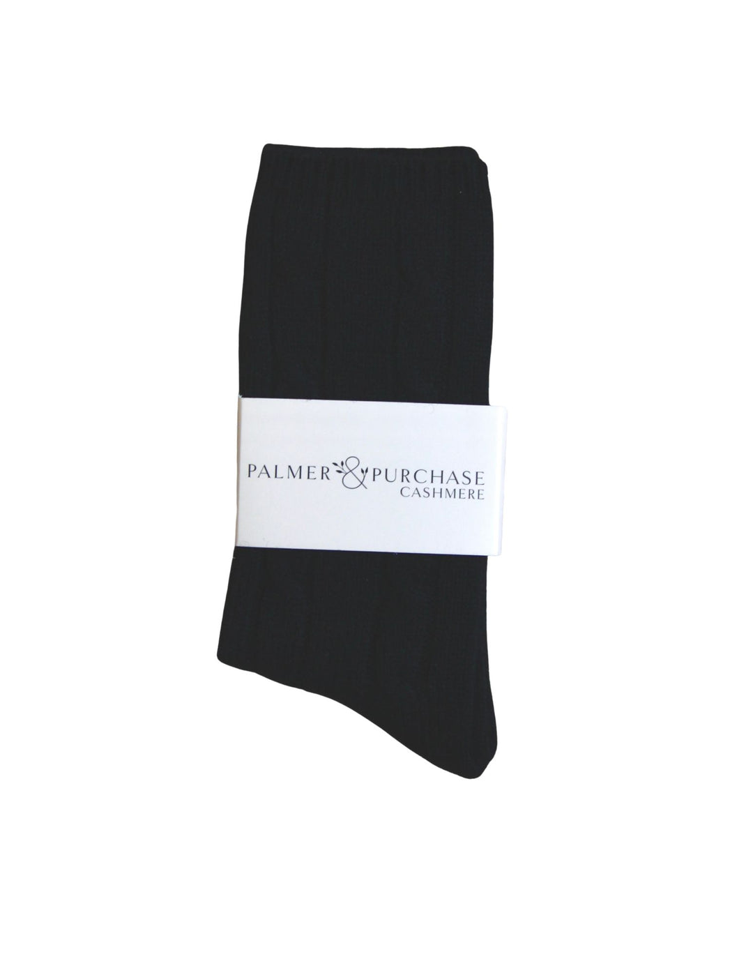 Cable Cashmere Socks- Black