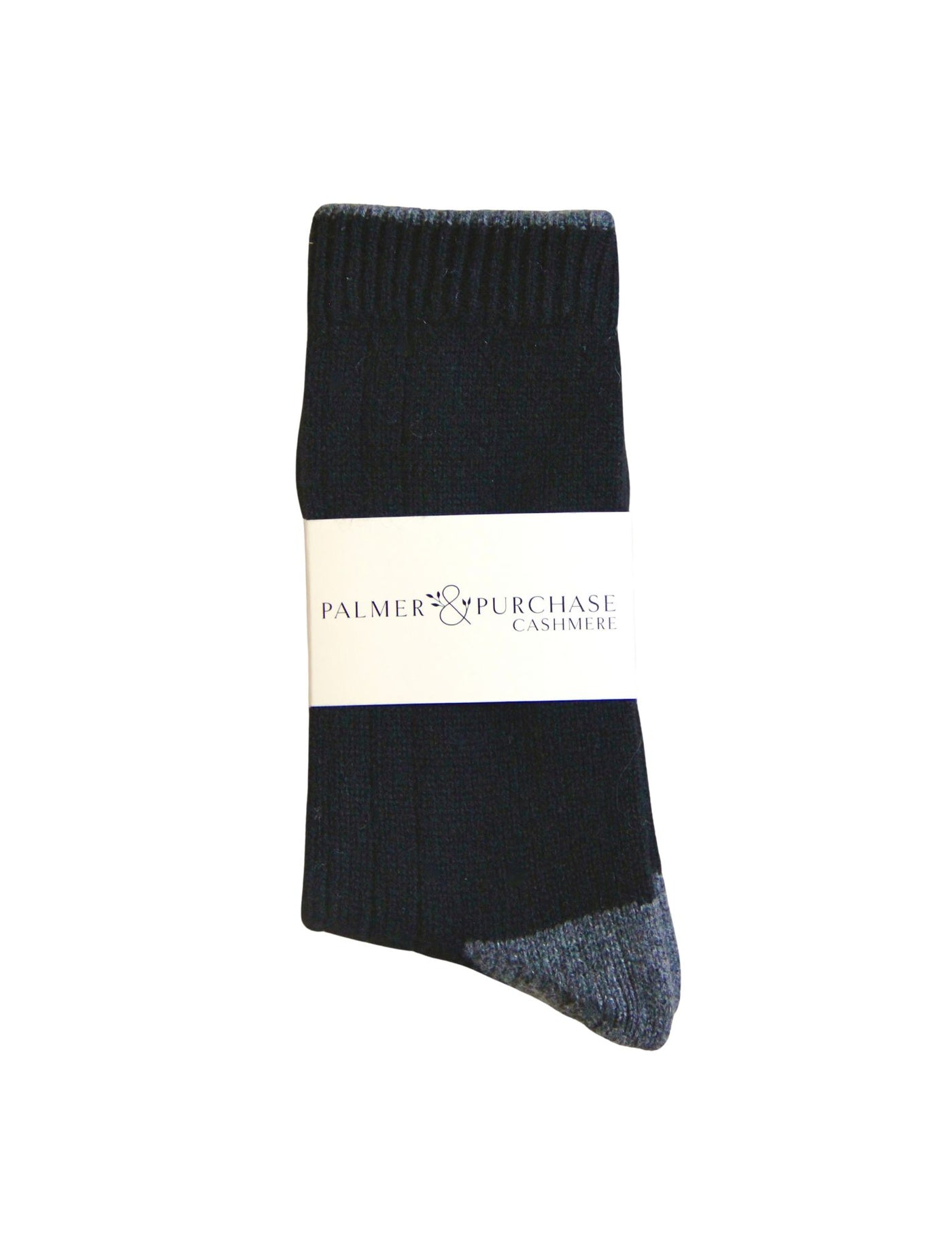 Tipped Cashmere Socks- Black
