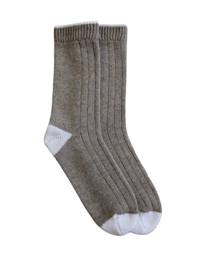 Tipped Cashmere Socks- Eco Gravel