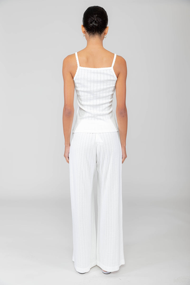 Pointelle Classic Tank Top - White