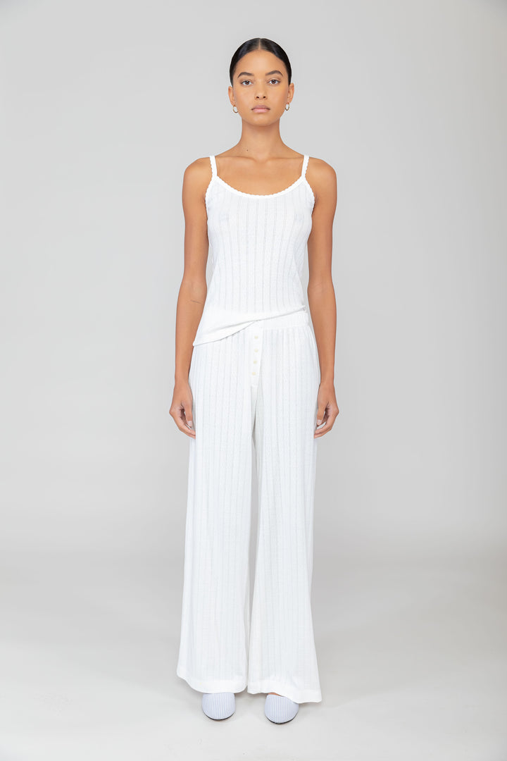 Pointelle Classic Tank Top - White
