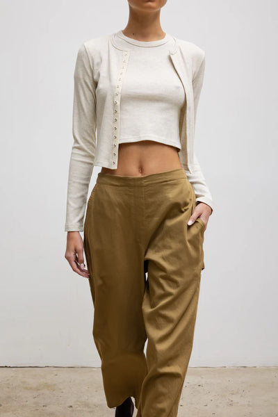 Yoko Crop Painter Pant - Olive