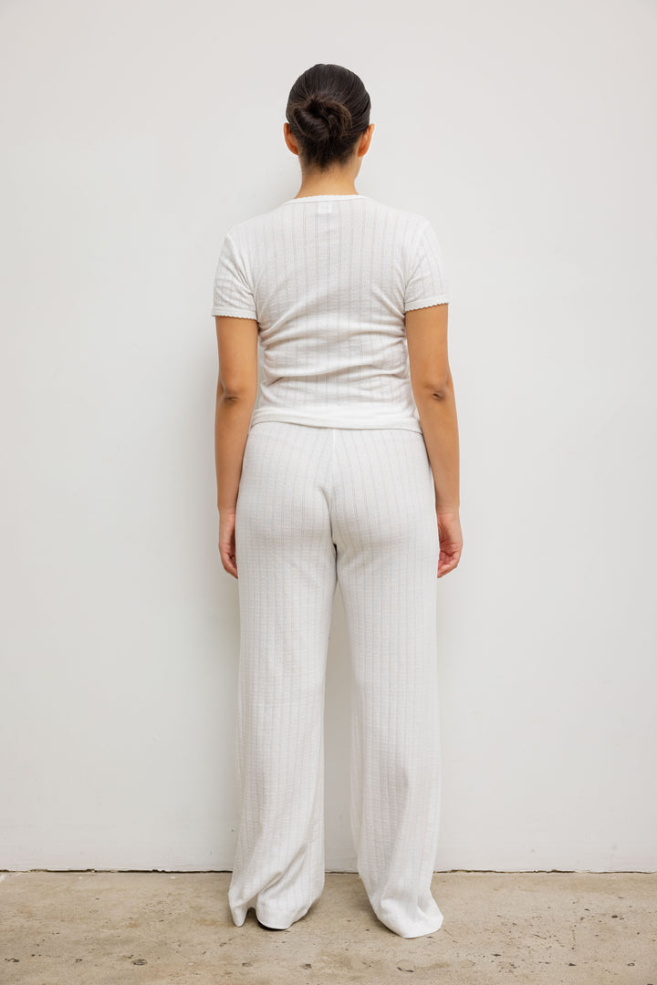 Pointelle Slim Fit Tee - White