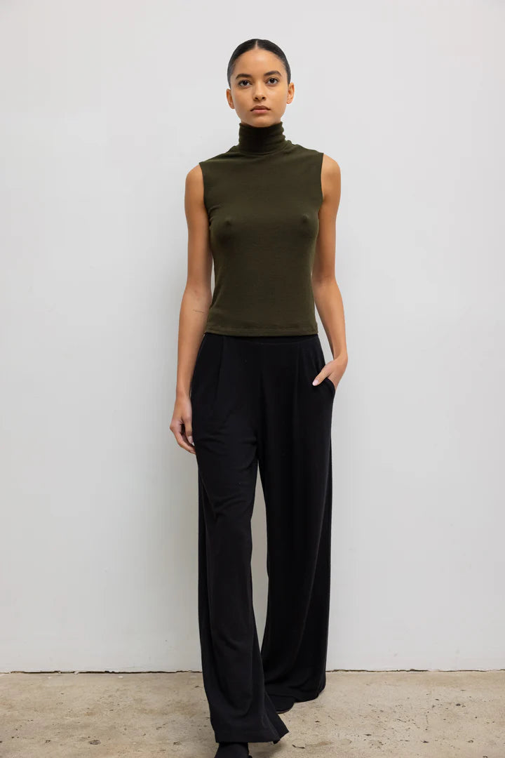 Lauren Pleated Pocket Pant - Black