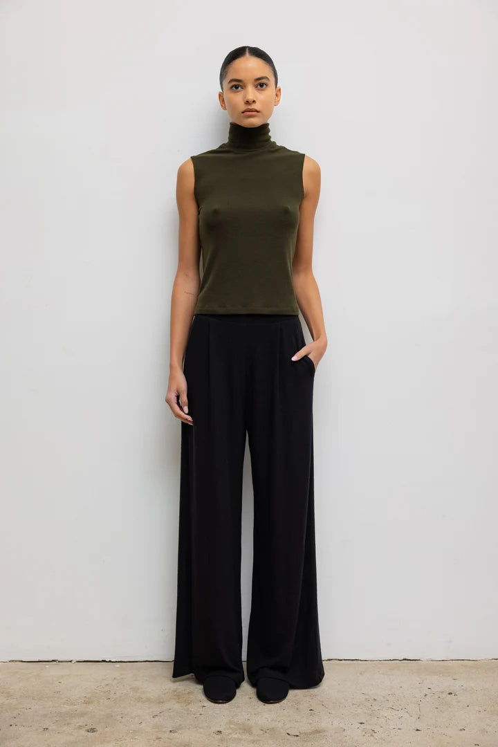 Lauren Pleated Pocket Pant - Black