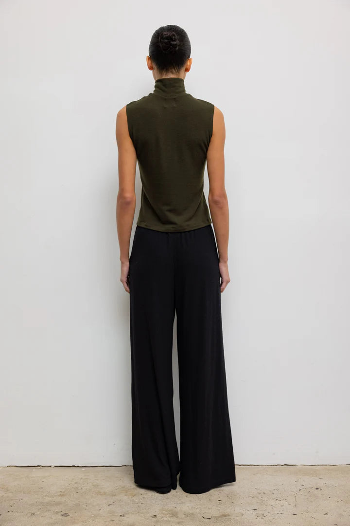 Lauren Pleated Pocket Pant - Black