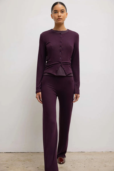 Lauren Classic Cardigan - Dark Berry